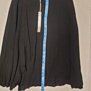 Three Dots Large Black Midi Flowy Pull On Rayon Classic Skirt